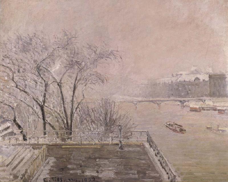 Camille Pissarro The Louvre under snow China oil painting art